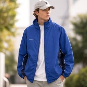 Vintage Reebok Windbreaker Jacket‎ Blue Navy XL Y2K 90s Gorpcore Coat